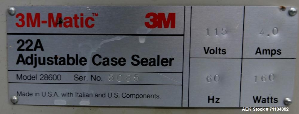 Used 3M-Matic 22A Model 28600 Adjustable Top & Bottom Case Taper