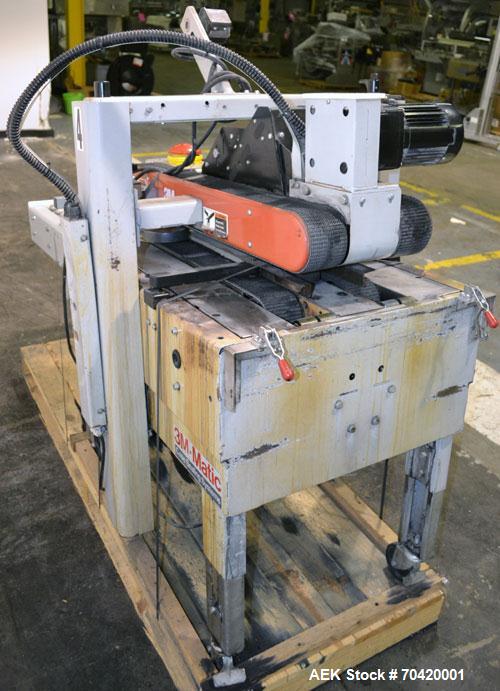 Used 3M-Matic Top and Bottom Adjustable Case Sealer, Model 700A, Type 29200, Carbon Steel. Up to 30 cases per minute. Case size range:  length 6’’ to unlimited, width 6’’ to 21-1/2’’, height 4-3/4’’ ...