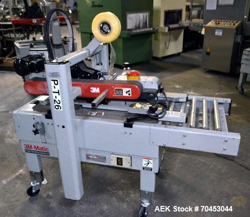 Used 3M-Matic Top And Bottom Adjustable Case Sealer, Model 700A, Type 29200, Carbon Steel. Up to 30 cases per minute. Case size range Length 6” to unlimited, Width 6” to 21-1/2”, Height 4-3/4” to 24-...