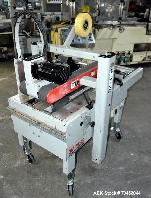 Used 3M-Matic Top And Bottom Adjustable Case Sealer, Model 700A, Type 29200, Carbon Steel. Up to 30 cases per minute. Case size range Length 6” to unlimited, Width 6” to 21-1/2”, Height 4-3/4” to 24-...