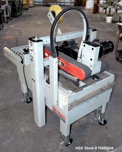 Used 3M-Matic Top And Bottom Adjustable Case Sealer, Model 700A, Type 29200, Carbon Steel. Up to 30 cases per minute. Case size range Length 6” to unlimited, Width 6” to 21-1/2”, Height 4-3/4” to 24-...
