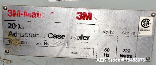 Used 3M-Matic Model 700A Top Only Adjustable Case Sealer. Up to 40 cases per minute, minimum case size 6” wide x 4.75” high x 6”' long, maximum case size 21.5” wide x 24.5” to 28.5” high x unlimited ...