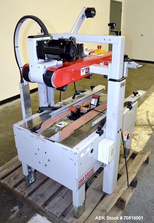 Used 3M-Matic 700A Top and Bottom Adjustable Case Sealer, Type 39600. Rated speeds up to 30 cases per minute. Case size range:  length 6” to unlimited, width 6” to 21-1/2”, height 4-3/4” to 24-1/2”. ...
