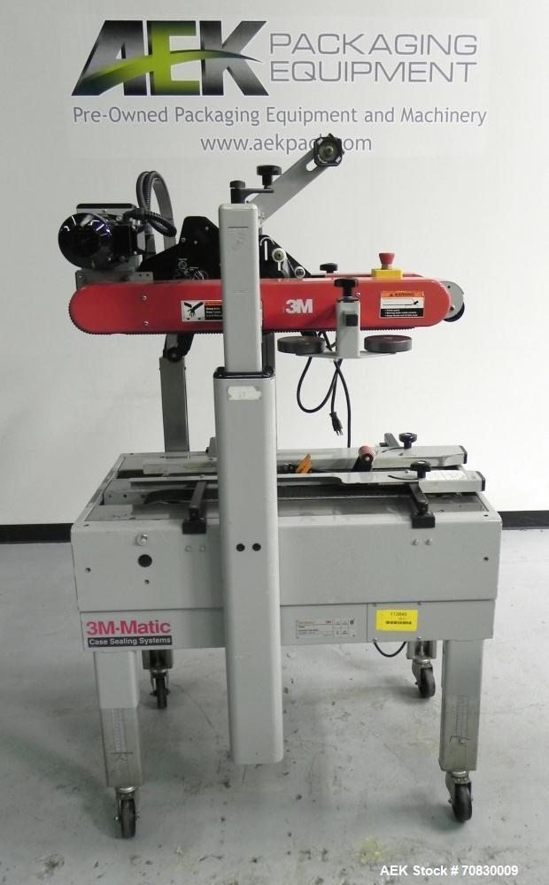 Used 3M-Matic 700A Top and Bottom Adjustable Case Sealer. Type 29200 is capable of speeds up to 30 cases per minute. Case size range: length 6’’ to unlimited, width 6’’ to 21-1/2’’, height 4-3/4’’ to...
