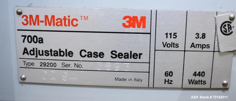 Used 3M-Matic Adjustable Top and Bottom Case Sealer, Model 700A