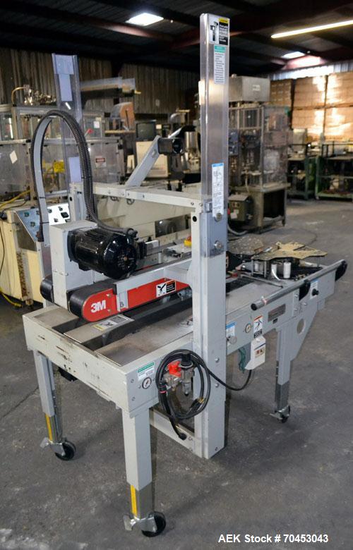 Used 3M-Matic Top & Bottom Adjustable Case Sealer, Model 700RKS, Type 19300, Carbon Steel. Up to 15 cases per minute, minimum case size 7” wide x 4.75” high x 6” long, maximum case size 25.5” wide x ...