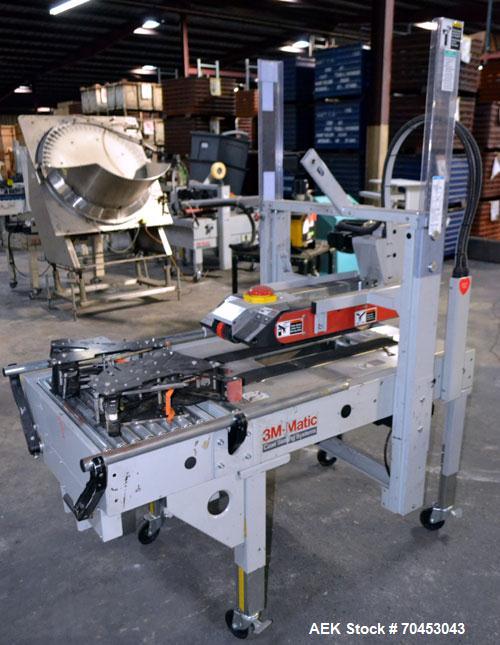 Used 3M-Matic Top & Bottom Adjustable Case Sealer, Model 700RKS, Type 19300, Carbon Steel. Up to 15 cases per minute, minimum case size 7” wide x 4.75” high x 6” long, maximum case size 25.5” wide x ...