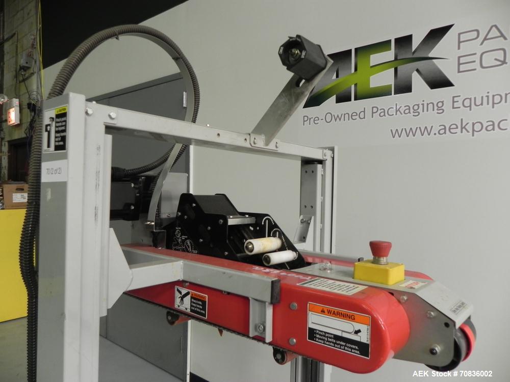 Used 3M-Matic Model 700RKS Top random Case Sealer. 3" top tape head. Capable of speeds up to 15 cases per minute. Case size range: (width) 7" - 25.5" (length) 6" - unlimited (Height) 4.75" - 25.5". T...