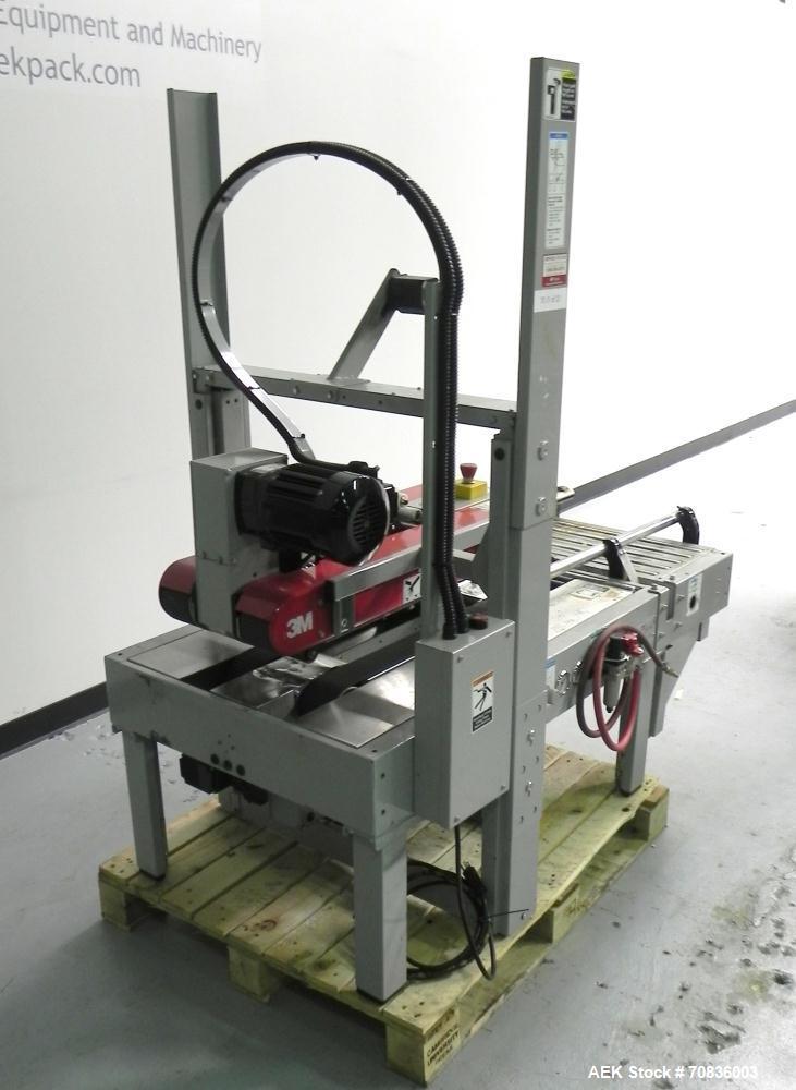 Used 3M-Matic Model 700RKS Top Random Case Sealer. Has 3" w Top tape head. Capable of speeds up to 15 cases per minute. Case size range: (width) 7" - 25.5" (length) 6" - unlimited (Height) 4.75" - 25...