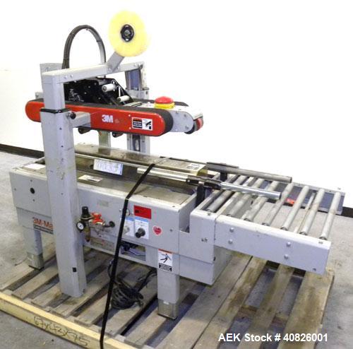 Used 3M-Matic Top And Bottom Random Case Sealer, Model 700R, Type 39600, Carbon Steel. Up to 15 cases per minute, minimum case size 6" wide x 4.75" high x 6" long, maximum case size 21.5" wide x 24.5...