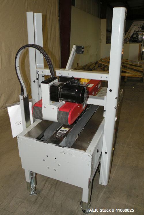 Used 3M-Matic Top and Bottom Random Case Sealer, Model 700R, Type 39600, Carbon Steel. Up to 15 cases per minute, minimum case size 6" wide x 4.75" high x 6" long, maximum case size 21.5" wide x 24.5...