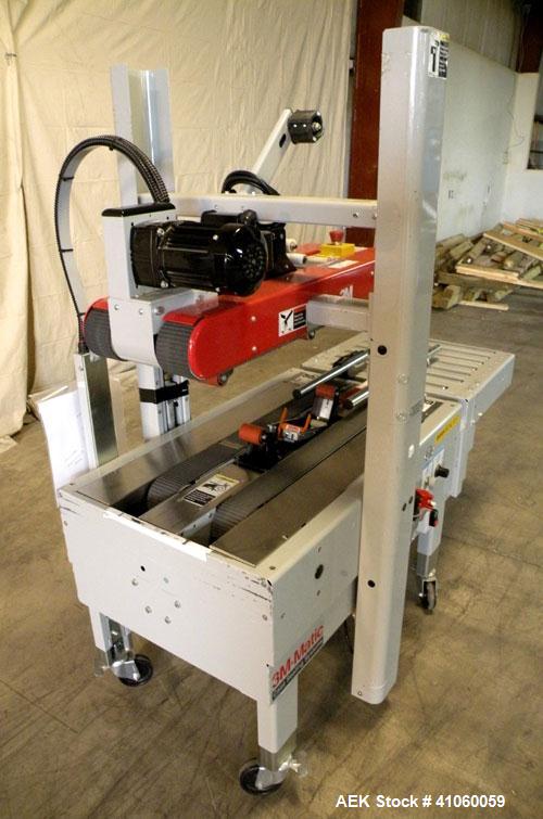 Used 3M-Matic Top And Bottom Random Case Sealer, Model 700R, Type 39600, Carbon Steel. Up to 15 cases per minute, minimum case size 6" wide x 4.75" high x 6" long, maximum case size 21.5" wide x 24.5...