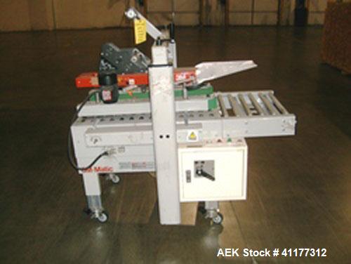 Used 3M-Matic Top And Bottom Adjustable Case Sealer, Model 800A-J, Type 19300, Carbon Steel. Up to 30 cases per minute. Case size range Length 6’’ to unlimited, Width 6’’ to 21-1/2’’, Height 4-3/4’’ ...