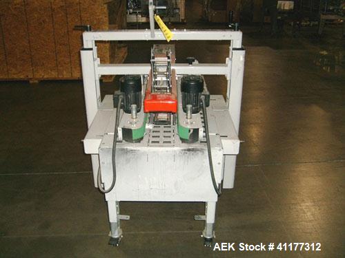 Used 3M-Matic Top And Bottom Adjustable Case Sealer, Model 800A-J, Type 19300, Carbon Steel. Up to 30 cases per minute. Case size range Length 6’’ to unlimited, Width 6’’ to 21-1/2’’, Height 4-3/4’’ ...