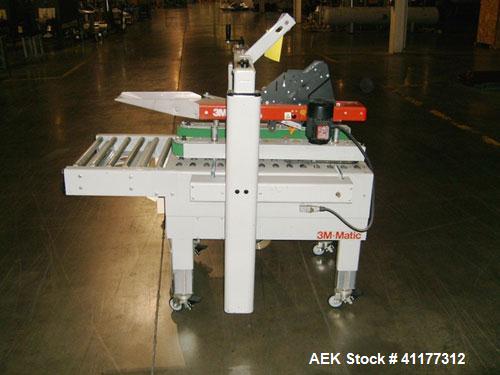 Used 3M-Matic Top And Bottom Adjustable Case Sealer, Model 800A-J, Type 19300, Carbon Steel. Up to 30 cases per minute. Case size range Length 6’’ to unlimited, Width 6’’ to 21-1/2’’, Height 4-3/4’’ ...