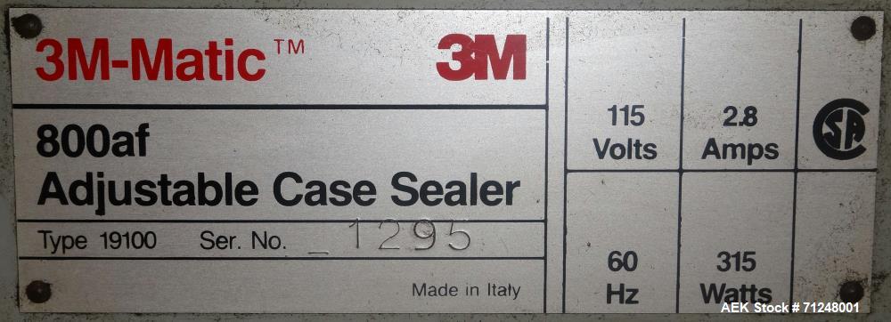Used 3M Model 800af Adjustable Case Sealer