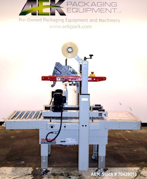 Used 3M-Matic 800A Top Only Adjustable Case Sealer, Type 39600, Carbon Steel. Capable of speeds up to 40 cases per minute. Box capacities Length 6" to unlimited, Width 4.5’’ to 21.5’’, Height 4.75’’ ...