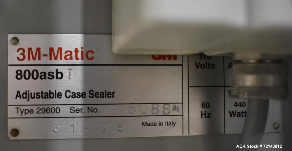 Used 3M-Matic Automatic Top and Bottom Case Sealer, Model 800asb