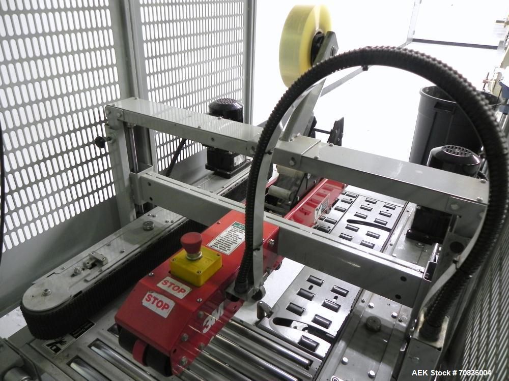 Used 3M-Matic Model 800R Random Adjustable Case Taper . Capable of speeds up to 15 cases per minute. Case size range: (width) 7" - 25.5" (length) 6" - unlimited (Height) 4.75" - 25.5". Tape width 2"....