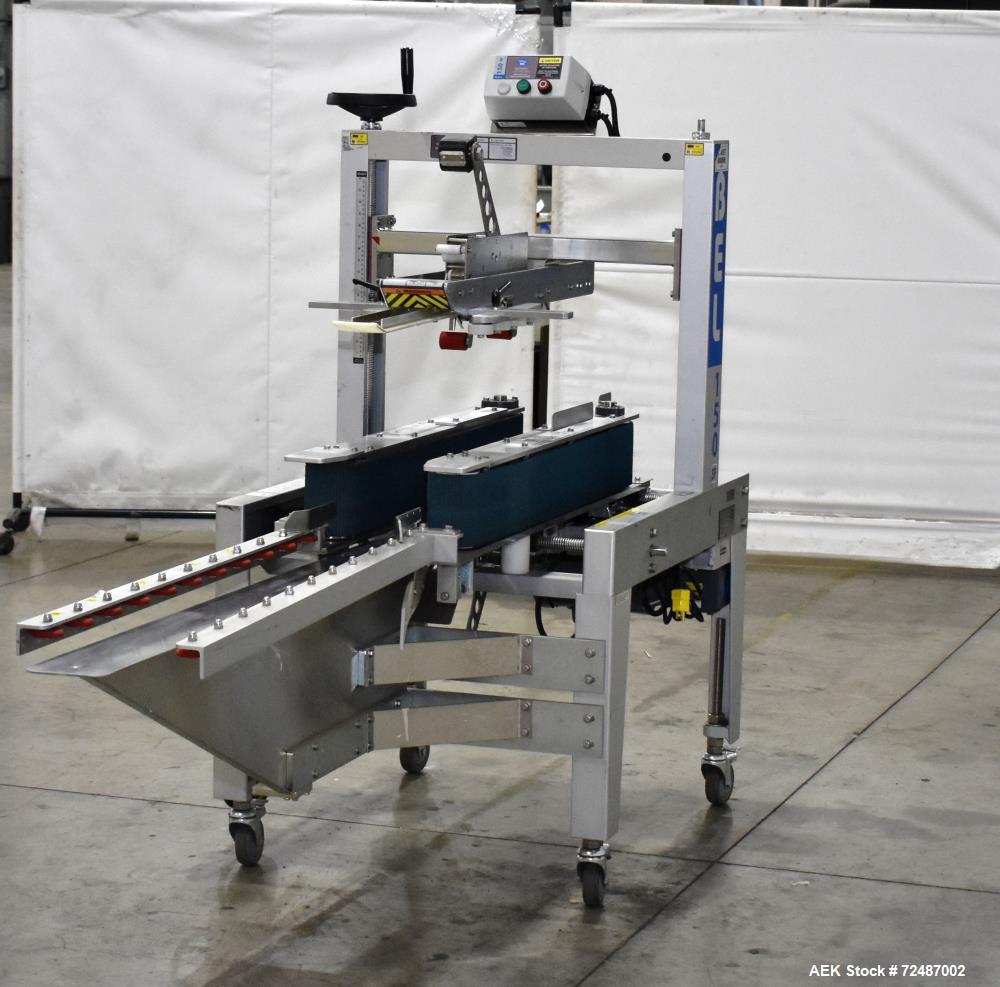 Used- Belcor 150 Top and Bottom Case Tape Sealer, Model BEL 150SF. Rated up to 30 cases per minute. Case size range: 8" to u...
