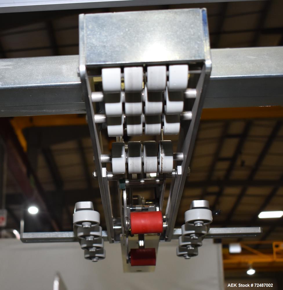 Used Belcor 150 Top and Bottom Case Tape Sealer, Model BEL 150SF. Rated up to 30 cases per minute. Case size range: 8" to unlimited (length) x  5-1/2" to 17-3/8" (width) x 4" to 21" (height). Case se...