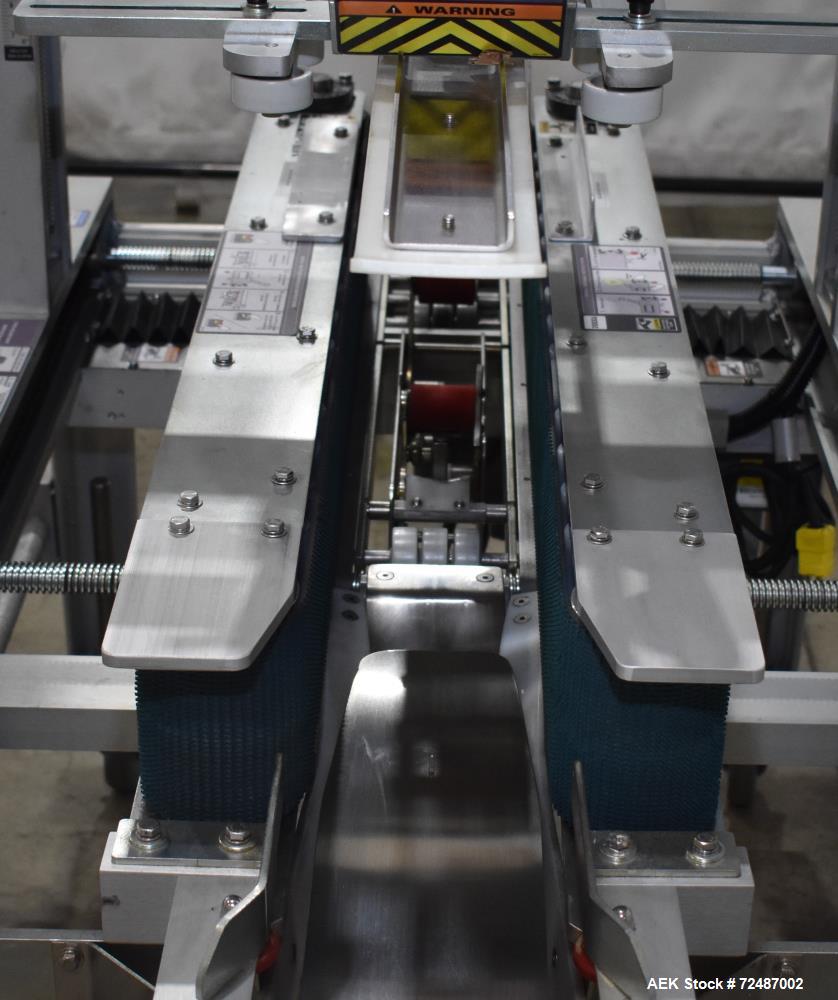 Used Belcor 150 Top and Bottom Case Tape Sealer, Model BEL 150SF. Rated up to 30 cases per minute. Case size range: 8" to unlimited (length) x  5-1/2" to 17-3/8" (width) x 4" to 21" (height). Case se...