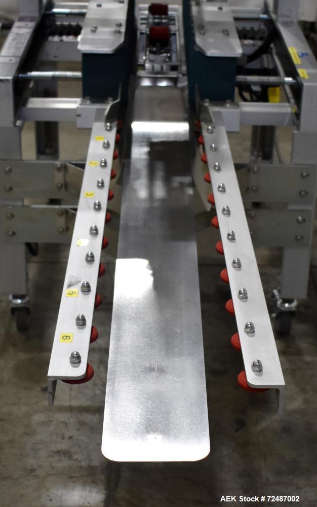 Used Belcor 150 Top and Bottom Case Tape Sealer, Model BEL 150SF. Rated up to 30 cases per minute. Case size range: 8" to unlimited (length) x  5-1/2" to 17-3/8" (width) x 4" to 21" (height). Case se...