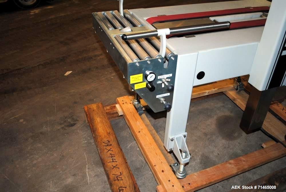 Used Belcor (Wexxar) Model 185 automatic random top case taper sealer. Capable of speeds up to 20 cases per minute. Has a case size range: 8" - unlimited length, 6" to 20" width,  4-1/2" - 19-1/2" he...