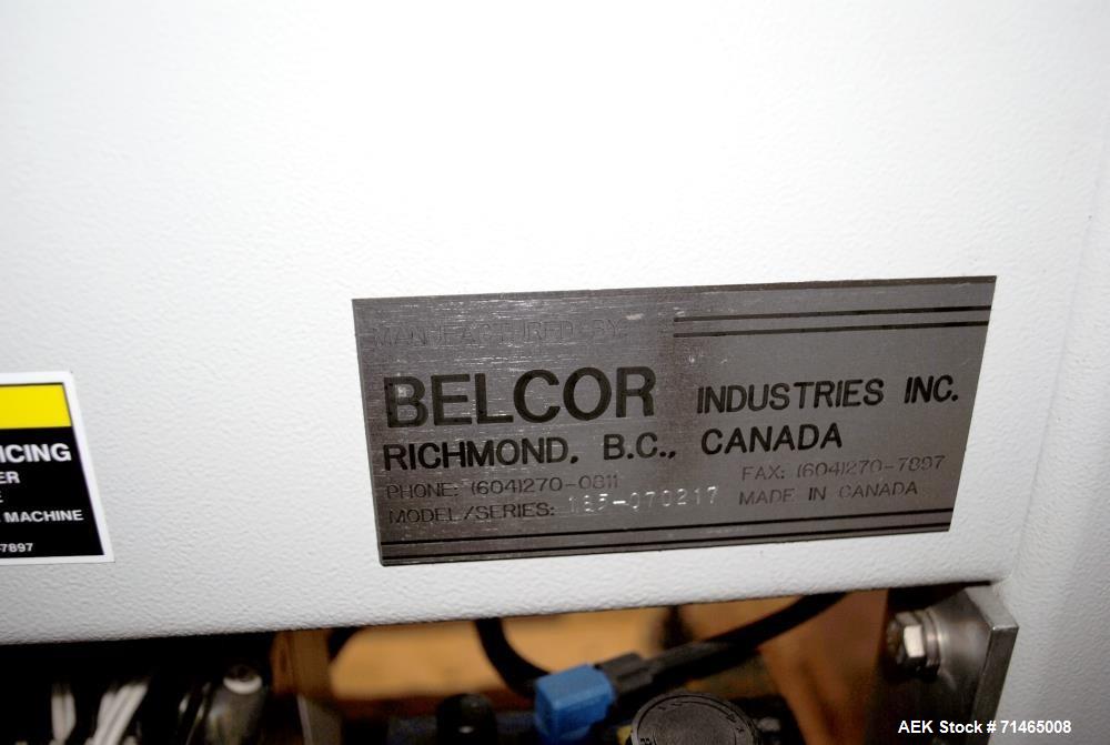 Used Belcor (Wexxar) Model 185 automatic random top case taper sealer. Capable of speeds up to 20 cases per minute. Has a case size range: 8" - unlimited length, 6" to 20" width,  4-1/2" - 19-1/2" he...