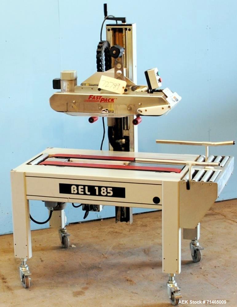 Used Belcor (Wexxar) Model 185 automatic random top case taper sealer. Capable of speeds up to 20 cases per minute. Has a case size range: 8" - unlimited length, 6" to 20" width,  4-1/2" - 19-1/2" he...