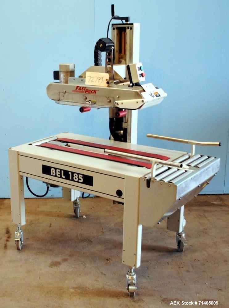 Used Belcor (Wexxar) Model 185 automatic random top case taper sealer. Capable of speeds up to 20 cases per minute. Has a case size range: 8" - unlimited length, 6" to 20" width,  4-1/2" - 19-1/2" he...