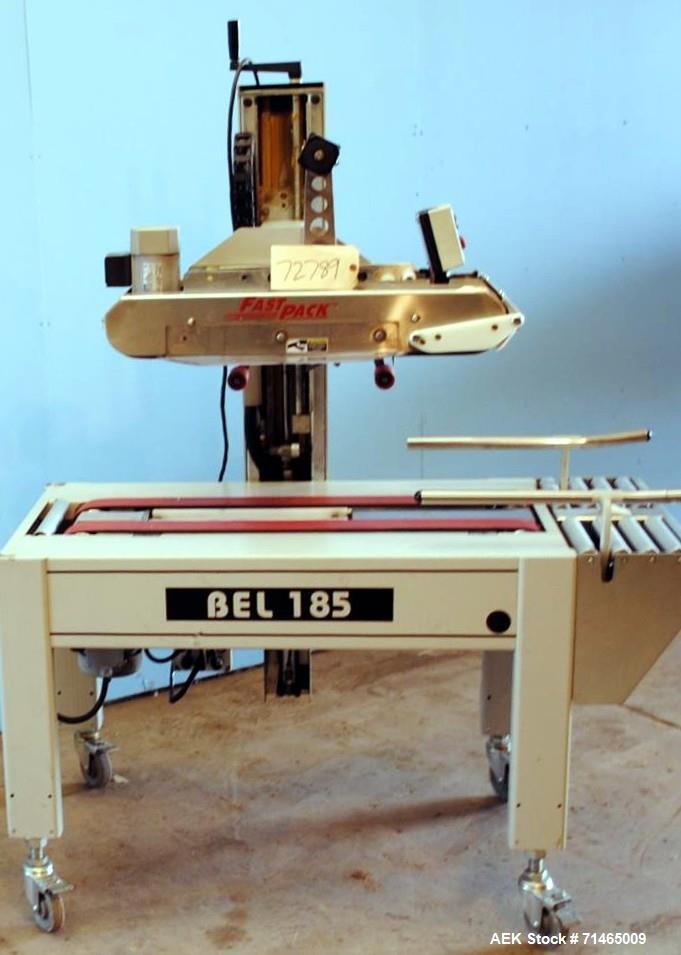 Used Belcor (Wexxar) Model 185 automatic random top case taper sealer. Capable of speeds up to 20 cases per minute. Has a case size range: 8" - unlimited length, 6" to 20" width,  4-1/2" - 19-1/2" he...