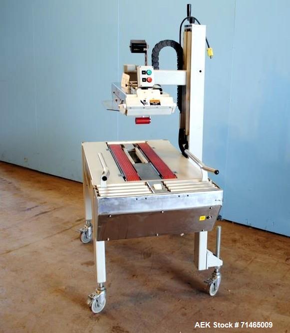 Used Belcor (Wexxar) Model 185 automatic random top case taper sealer. Capable of speeds up to 20 cases per minute. Has a case size range: 8" - unlimited length, 6" to 20" width,  4-1/2" - 19-1/2" he...