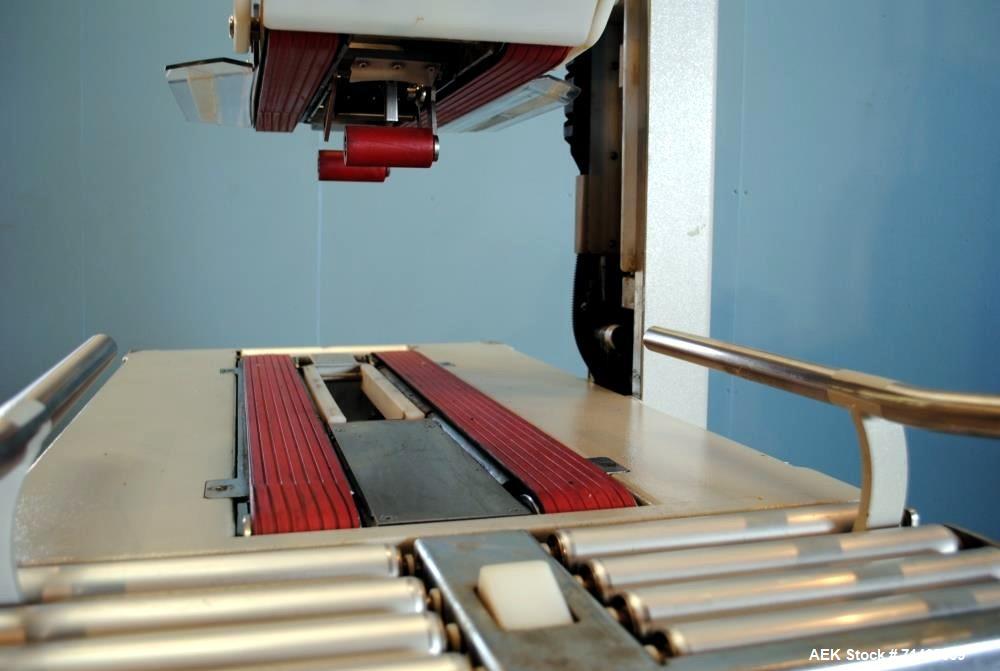 Used Belcor (Wexxar) Model 185 automatic random top case taper sealer. Capable of speeds up to 20 cases per minute. Has a case size range: 8" - unlimited length, 6" to 20" width,  4-1/2" - 19-1/2" he...