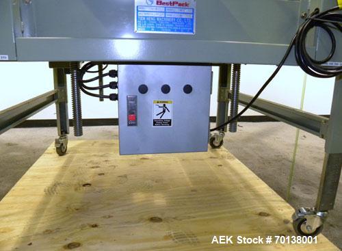 Used Best Pack Manual Side Sealing Carton Sealer, Model BP-433. Capable of speeds up to 40 cases per minute. Has a case size range: length 6" to unlimited, width 14.3" to 31" and depth 8.5" to 30". H...