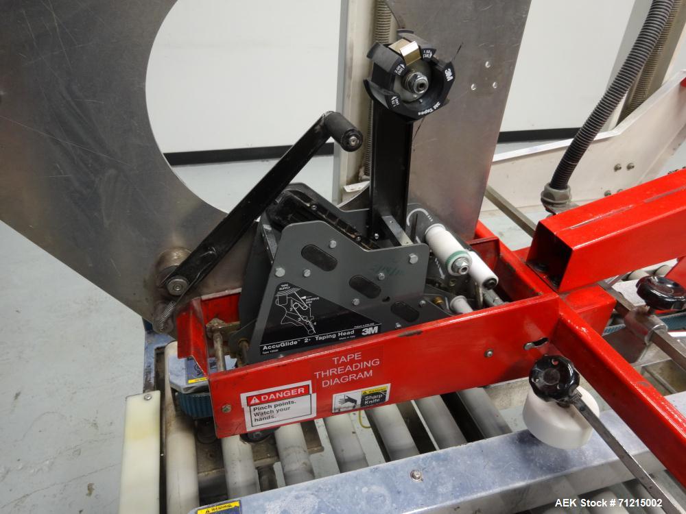 Used Central Products Carton Sealing Machine, Model CP-522, S/N 9040329. Top & bottom flap taping with automatic top flap closing. Handles boxes ranging from 6" x 6" x 6" to 28" x 191/2" x 191/2".