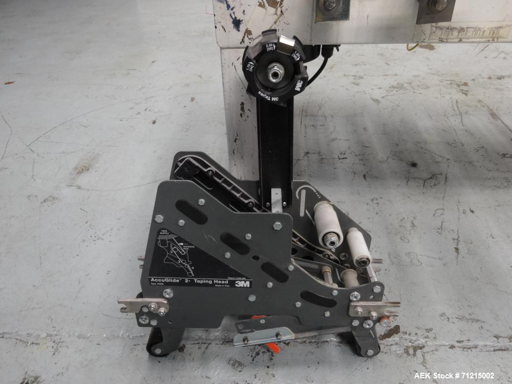 Used Central Products Carton Sealing Machine, Model CP-522, S/N 9040329. Top & bottom flap taping with automatic top flap closing. Handles boxes ranging from 6" x 6" x 6" to 28" x 191/2" x 191/2".