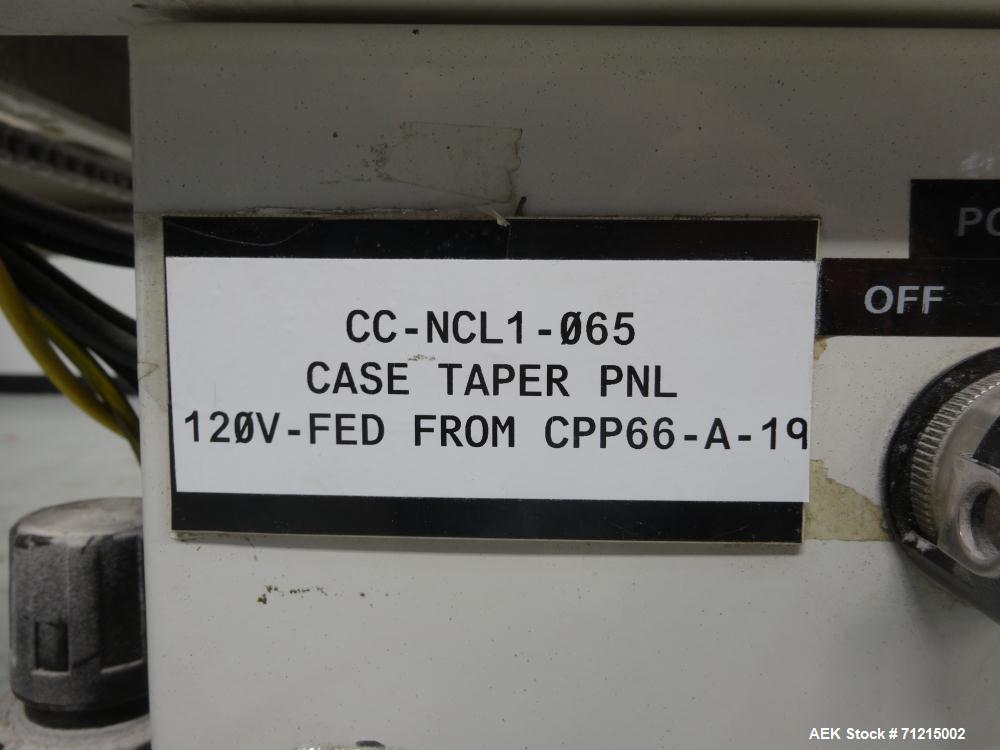 Used Central Products Carton Sealing Machine, Model CP-522, S/N 9040329. Top & bottom flap taping with automatic top flap closing. Handles boxes ranging from 6" x 6" x 6" to 28" x 191/2" x 191/2".