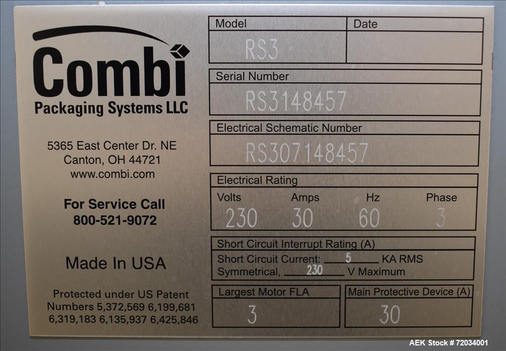 Used-Combi Packaging Systems Model RS3 Heavy Duty Random Case Sealer