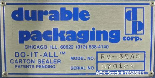 Used Durable Packaging Model RM-32AS Top and Bottom Case Sealer