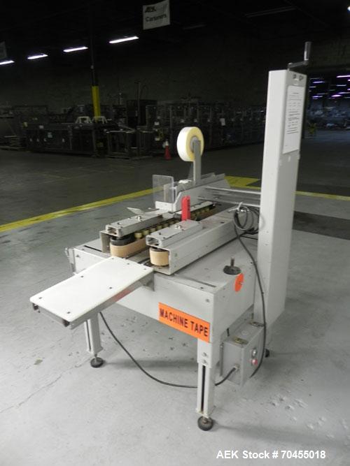 Used Durable Packaging Top and Bottom Case Sealer, Model RM-32A. Case size range: length 4-3/4" to infinite, width 4-3/4" to 20", and height 3-1/4" to 20". Maximum case weight 90 lbs [40 kg]. Tape Ap...