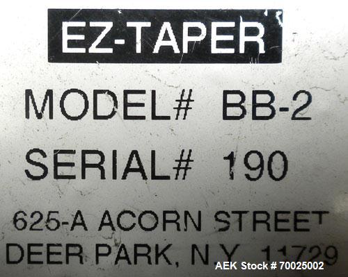 Used EZ-Tek Top and Bottom EZ-Taper Case Sealer, Model BB-2, Carbon Steel. Up to 30 cases per minute, minimum case size: length 4.5" to unlimited, width 4’’ to 22.5’’, depth 3.5’’ to 25.5’’. Manually...