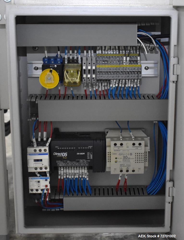 Used Interpack UA 262024-SB Uniform Automatic Case Sealer. Capable of up to 12 cases per minute. Size range of 6 to 26" long x 3.5 to 20" wide x 3.5 to 24" tall. 2" Wide top tape head. Side belt driv...