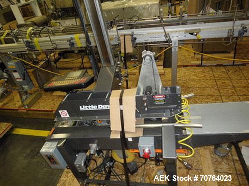 Used Little David Model 19A Uniform Case Taper. Bottom belt design capable of speeds up to 60 feet per minute. Case size range: Length 3" - infinite, Width 4-1/2" - 20", Height 2" - 20". Tape: pressu...