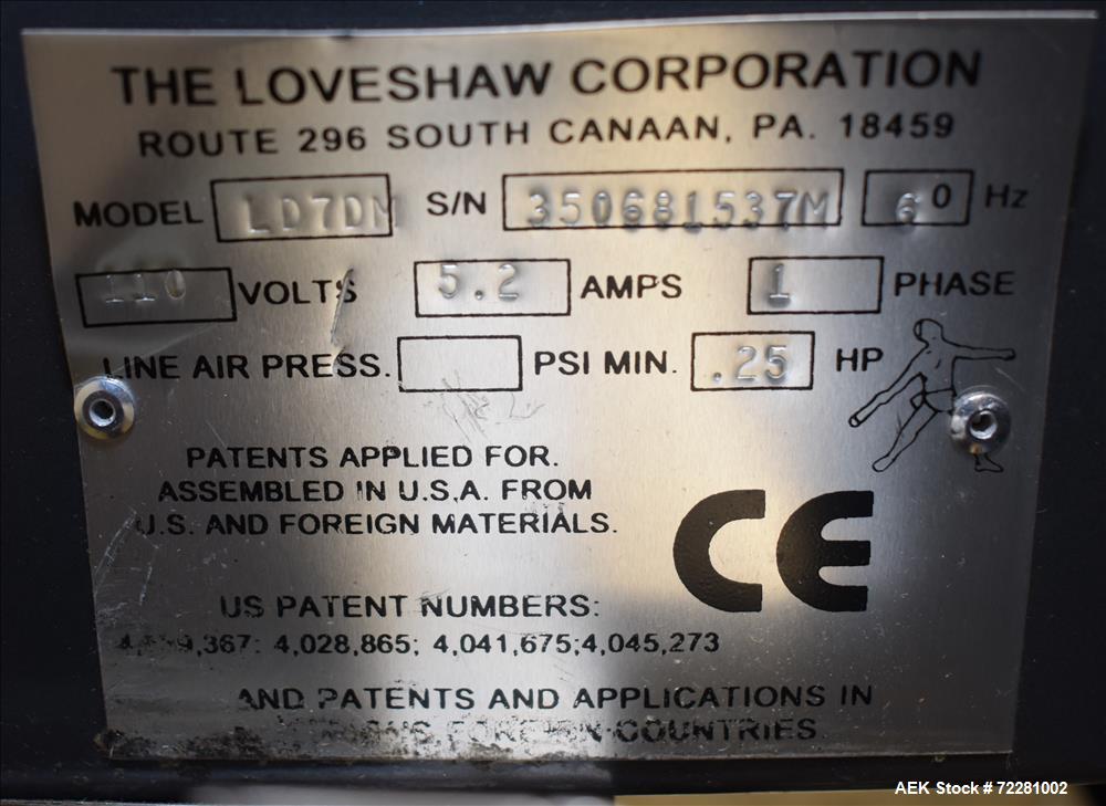 Used Little David (Loveshaw) Model  LD-7DM Top and Bottom Case Sealer/Taper.