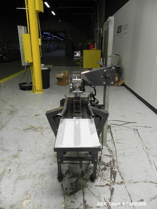 Used Loveshaw Little David Model LD7D Top and Bottom Case Taper. Case size range: Length 4-1/2" to unlimited, width 4-1/2" to 22", height 4-1/2" to 24". (2) Bottom belts, capable of speeds up to 80 f...