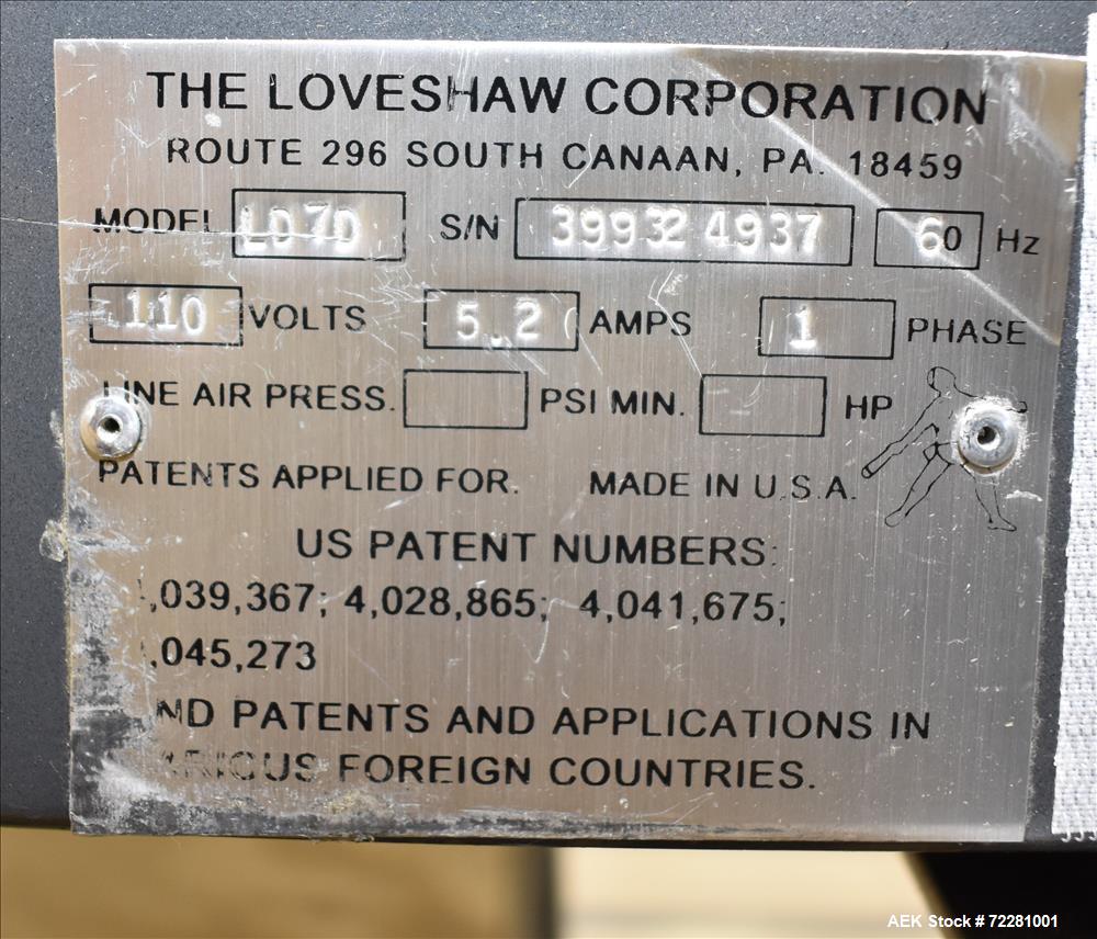Used Little David (Loveshaw) Model  LD-7D Top and Bottom Case Sealer/Taper.