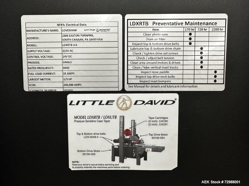 Used-Little David LDX-RTB 3.0 Random Case Sealer/Taper