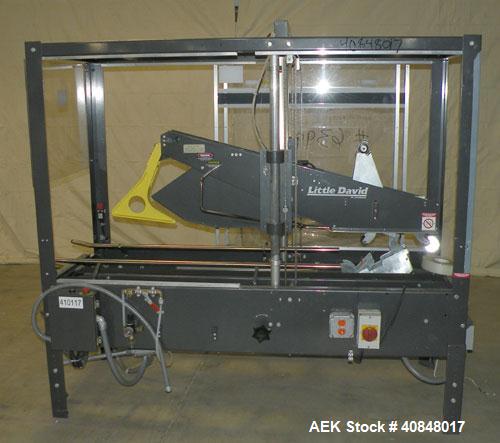 Used Loveshaw Little David Model LD16A Top and Bottom Automatic Case Sealer. Caspable of speeds up to 60 feet per minute or 14 cases per minute. Case size range: (length) 8-1/2" to 24" (width) 4-1/2"...