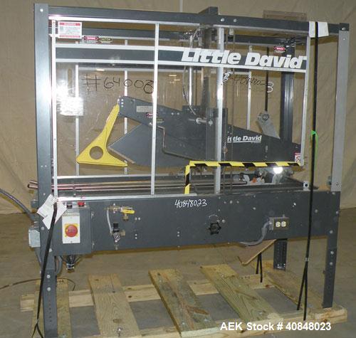 Used Loveshaw Little David Top and Bottom Automatic Case Sealer, Model LD16A, carbon steel. Case Sealer Capacity: minimum 4 1/2" high x 6" wide x 8" long; maximum 20" high x 20" wide x 24" long (opti...